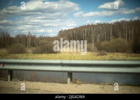 Details of road. Bumper on highway. Transport infrastructure. Highway side. Stock Photo