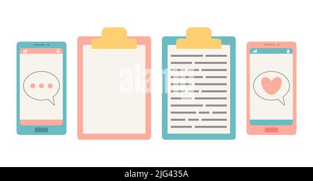 Phone and tablet icons pink and blue vector Stock Vector