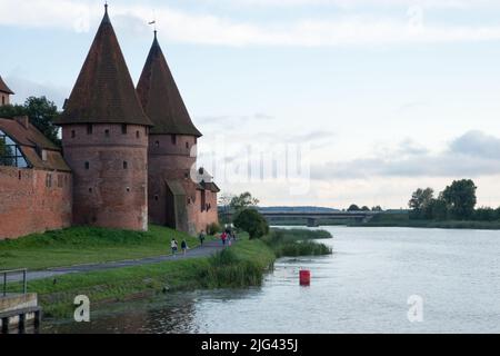 Towers at the main entrance of Malbork castle. Poland. Europe Stock Photo