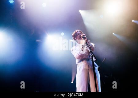 Roskilde, Denmark. 01st, July 2022. The American singer and songwriter Snail Mail performs a live concert during the Danish music festival Roskilde Festival 2022 in Roskilde. (Photo credit: Gonzales Photo - Malthe Ivarsson). Stock Photo