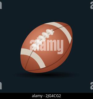 Rugby Ball vector Emoji illustration. 3d cartoon Style Ball isolated on background. American football ball vector illustration. Stock Vector