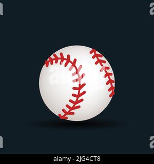 Baseball Ball vector Emoji illustration. 3d cartoon Style Ball isolated on background. Stock Vector