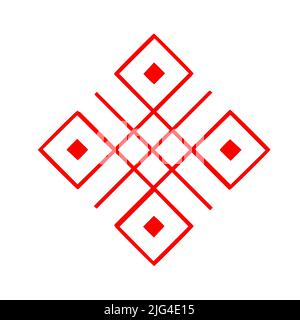Red stylized folk Slavic patterns. embroidered Ukrainian national pattern. Vector illustration Stock Vector