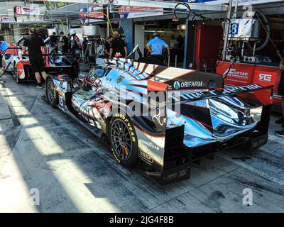 Monza Italy July 7 2022, 83 AF CORSE ITA G Oreca 07 - Gibson Pro/Am Francois Perrodo (FRA) B Nicklas Nielsen (DNK) G Alessio Rovera (ITA) during Endurance -WEC Monza Italy July 7 2022 Stock Photo