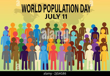 World Population Day on July 11 modern abstract background , template for banner, card and poster Stock Vector
