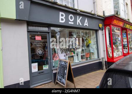 CREDITON, DEVON, UK - APRIL 6, 2022 Boka fashion store on the High Street Stock Photo