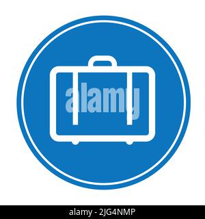 Blue portmanteau or suitcase sign symbol baggage vector illustration icon Stock Vector