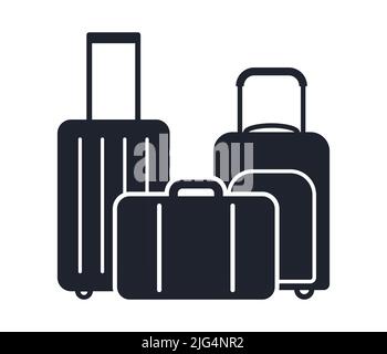 Travel bags baggage suitcase and portmanteau symbol vector illustration icon Stock Vector