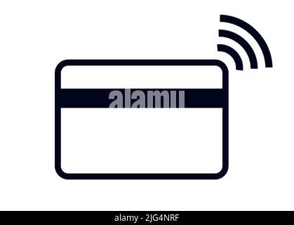 Debit card with contactless payment symbol vector illustration icon Stock Vector