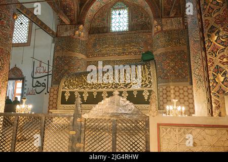 Rumi's tomb in Konya. Tomb or mausoleum of Mevlana Celaleddin Rumi. Konya Turkey - 5.18.2022 Stock Photo