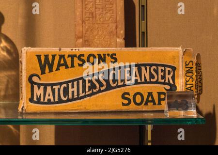 Watsons 'Matchless Cleanser Soap' packaging  on display in the UK. Stock Photo