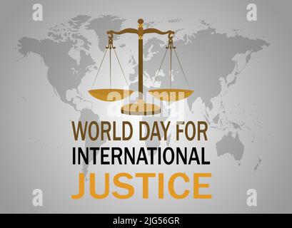 World Day For International Justice on 17 July modern abstract wall paper , template for banner and poster Stock Vector