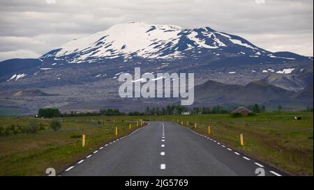 The infamous Mt Hekla volcano, South Iceland. Stock Photo