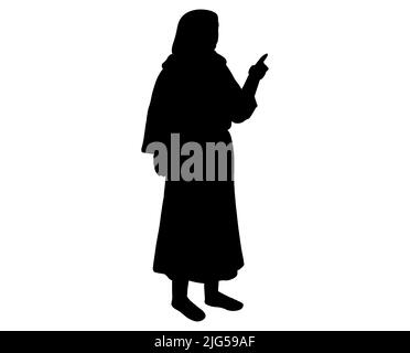 Black silhouette of a hijabi Muslim woman standing with heels on. This ...