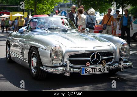 BERLIN - JUNE 18, 2022: Sports car Mercedes-Benz 300 SL (W198 II). Classic Days Berlin. Stock Photo