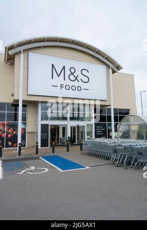 M&S Food logo,. Marks and Spencer. Stock Photo