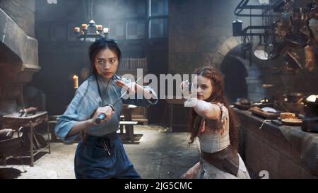 THE PRINCESS, from left: Joey King, Veronica Ngo, 2022. ph: Simon