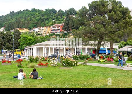 Garden at Portoroz Beach Central (Centraina Plaza Portoroz), Portoroz, Slovene Istria, Slovenia Stock Photo