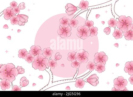 Branches with cherry blossoms Stock Vector