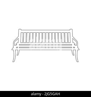 park bench drawing front view