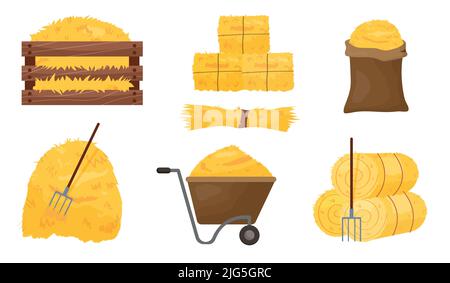 Set of hay bales Stock Vector