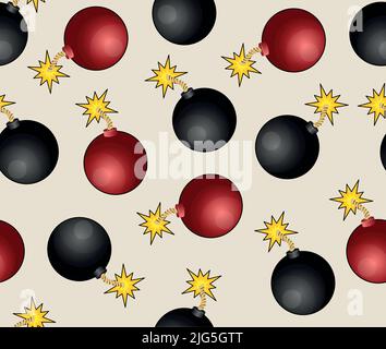 Seamless repeating bomb pattern Stock Vector