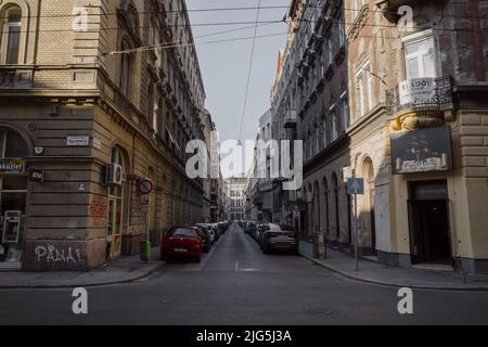 Streets and buildings in Budapest, Hungary Stock Photo
