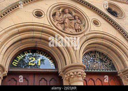 Saint Andrews Chambers, 21 Albert Square, Manchester, England, Stock Photo