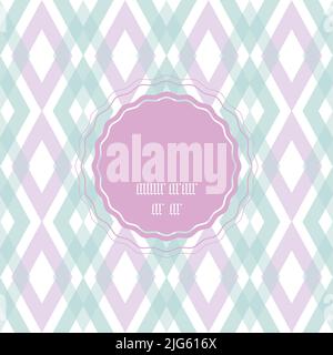 Blue violet ikat vector seamless frame pattern background Stock Vector