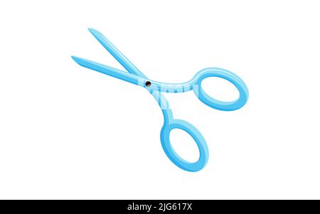 Scissors for barber and haircut salons. Metal scissors isolated in white background. Vector illustration in cartoon style Stock Vector
