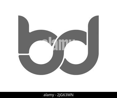 Circular combination of lowercase letters B and D. Design for a monogram, logo, emblem or sticker. Flat style Stock Vector