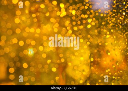 Abstract golden background - yellow bokeh. Stock Photo