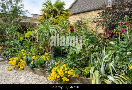 Planting at Bourton House gardens, Morton in Marsh. market town in the Cotswolds, Gloucestershire, England, uk Stock Photo