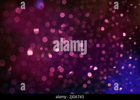 Mysterious abstract bokeh, navy blue background. Stock Photo