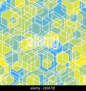 Honeycomb seamless pattern. Repeated overlap hexagon motif texture print Stock Vector