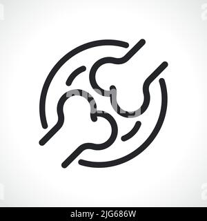 human joint thin line icon isolated design Stock Vector