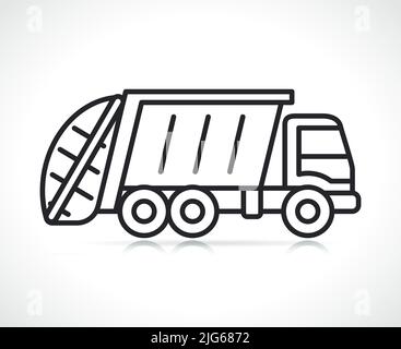 garbage truck thin line icon illustration isolated Stock Vector