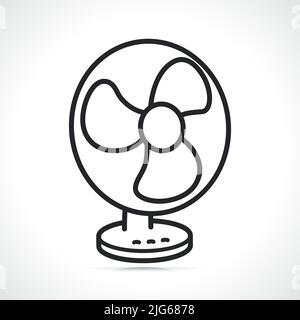 electric table fan thin line icon illustration Stock Vector