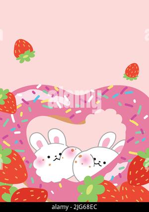 Couple in love set of funny pictures happy rabbit Vector Image