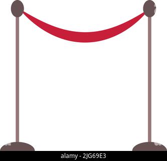 Museum exhibition stanchion semi flat color vector object Stock Vector