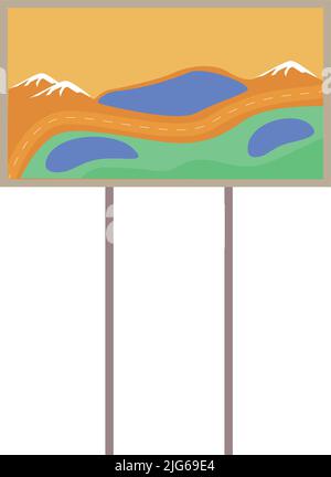Famous drawing display stand semi flat color vector object Stock Vector