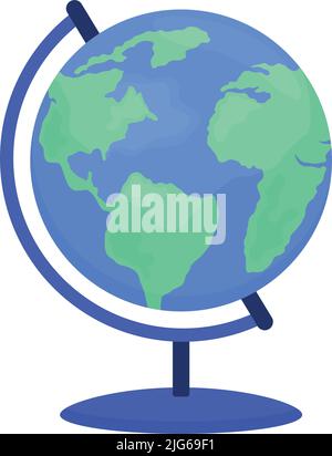 World globe semi flat color vector object Stock Vector