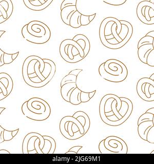 Pastry, sweet bakery seamless pattern Stock Vector