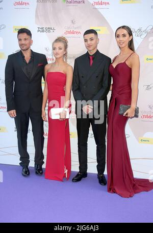 Jul 07, 2022 - London, England, UK - Peter Andre, Princess Andre, Junior Andre and Dr Emily MacDonagh attending Caudwell Children Butterfly Ball 2022 Stock Photo