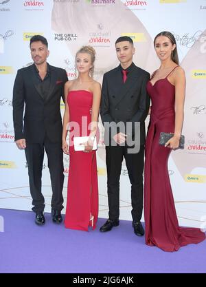 Jul 07, 2022 - London, England, UK - Peter Andre, Princess Andre, Junior Andre and Dr Emily MacDonagh attending Caudwell Children Butterfly Ball 2022 Stock Photo