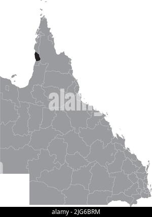 Locator map of the ABORIGINAL SHIRE OF PORMPURAAW, QUEENSLAND Stock Vector