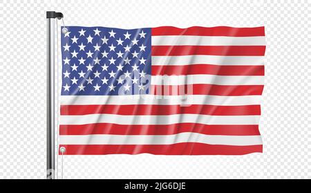 Flag of United States of America on a transparent background in vector format Stock Vector
