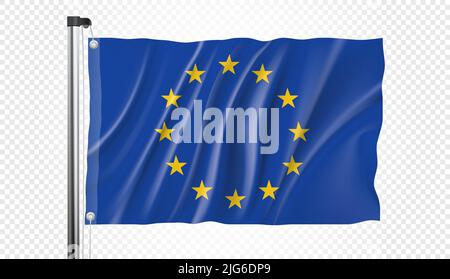 Flag of Europe on a transparent background in vector format Stock Vector