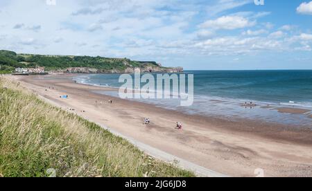 Around the UK - Sandsend Beach, North Yorkshire, UK Stock Photo