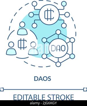 DAOs turquoise concept icon Stock Vector